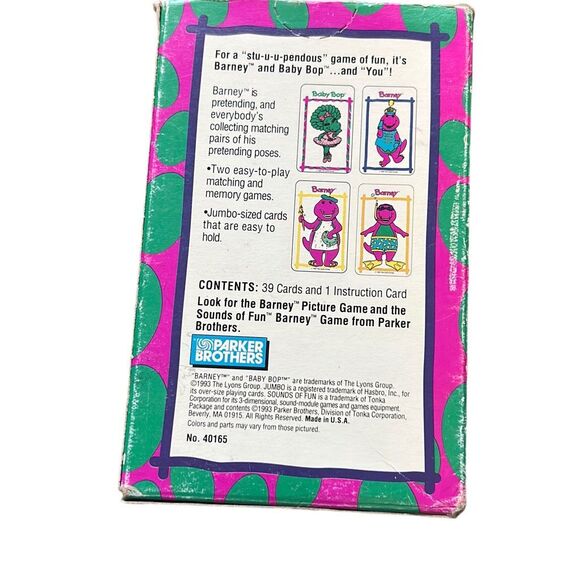 Barney Jumbo Card Game 1993 - Picture 13 of 13